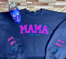 Load image into Gallery viewer, MAMA/DADDY/NANA & Etc Sweatshirt or Hoodie with kids names