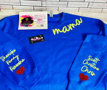 Load image into Gallery viewer, MAMA/DADDY/NANA & Etc Sweatshirt or Hoodie with kids names