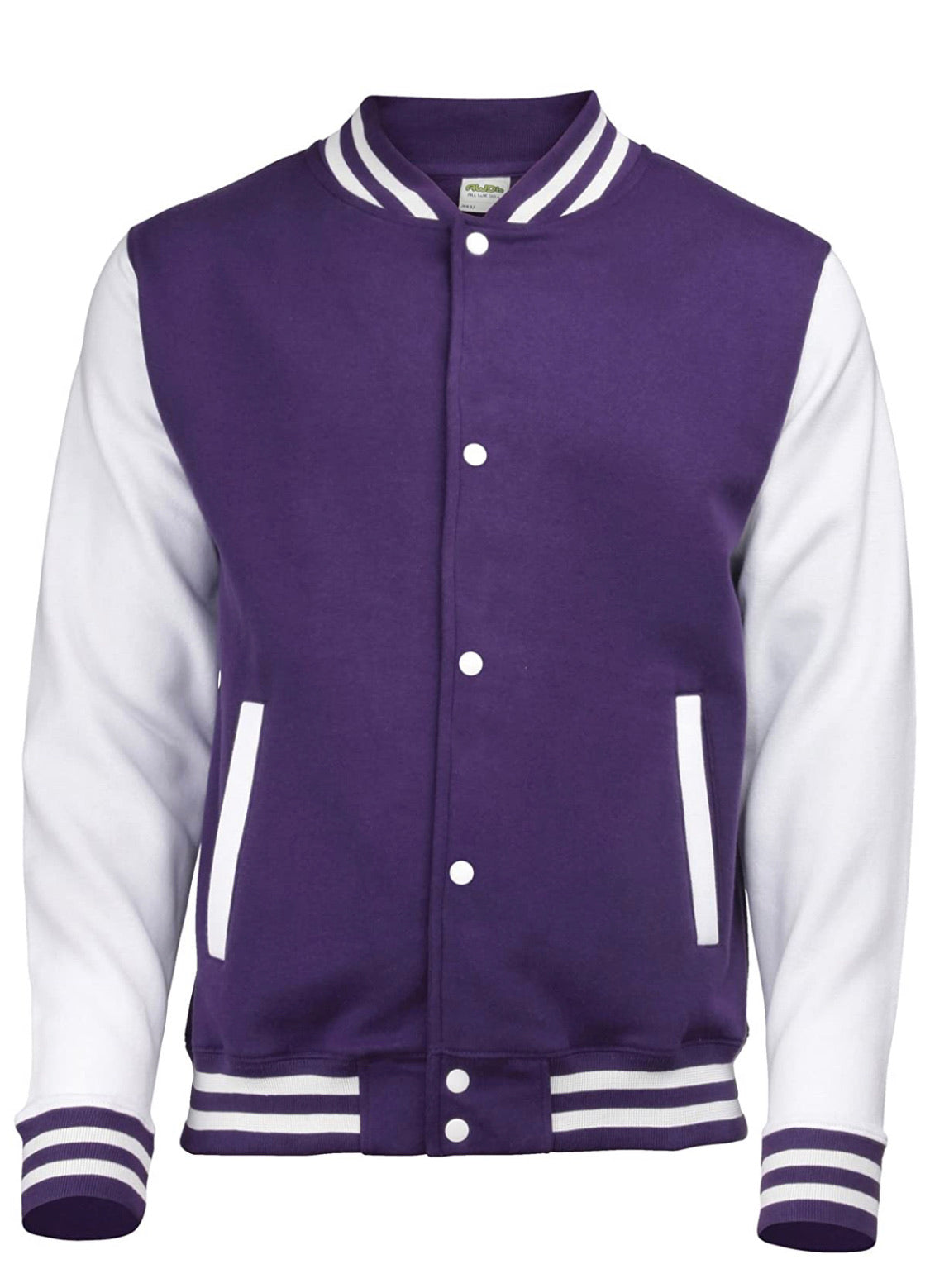 Personalised Purple/Grey Varsity Jacket — Mini Kings & Queens