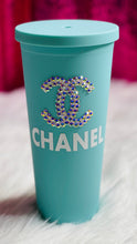 Load image into Gallery viewer, CC  Blinged Acrylic 22oz Tumbler with Straw