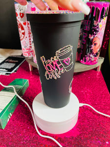 Blinged Acrylic 22oz Tumbler with Straw