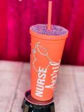 Load image into Gallery viewer, Blinged Acrylic 22oz Tumbler with Straw